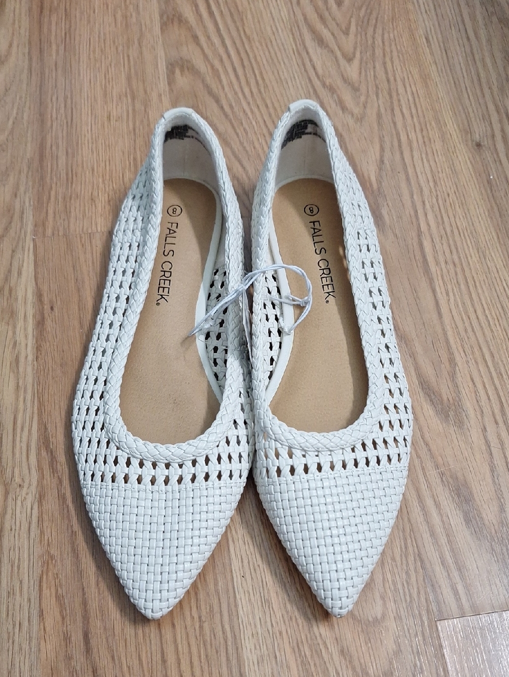 Falls Creek Woven Pointed-Toe Flats in Cream - Picture 2 of 11